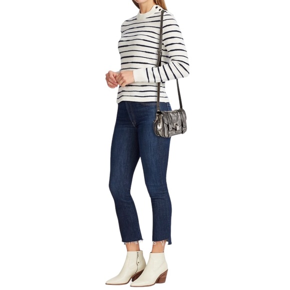 💕HP💕Proenza Schouler Mini PS1 Metallic silver Leather Crossbody Bag - Picture 5 of 16